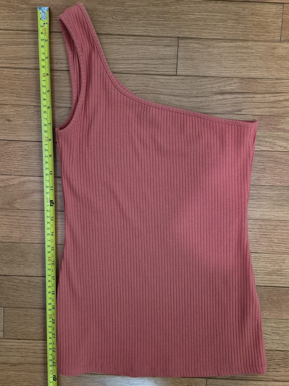 2 Pack - Ribbed One-Shoulder Tank Top - White & Orange 🤍🧡 - Picture 4 of 14